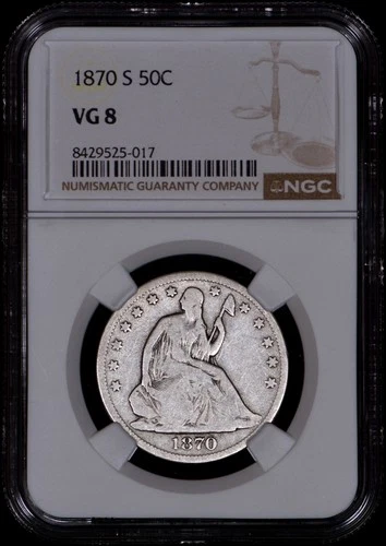 1870-S Seated Liberty Half Dollar 50c NGC VG 8