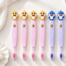 Pinkfong Baby Shark Kids Toothbrush Set 6 PCS Bundle Soft Bristles