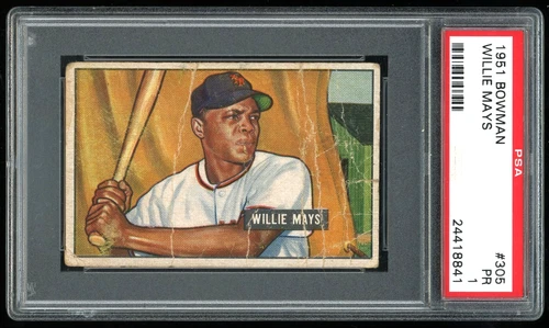 1951 Bowman Willie Mays Rookie #305 PSA 1 - New York Giants - HOF RC