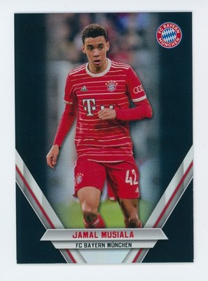 2023 Jamal Musiala Topps FC Bayern Munich Black Foil Soccer Card 34/50