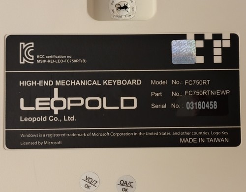 Leopold FC750R TKL Tastatur + OVP Keyboard Tactile (Cherry MX Brown – ANSI-US) - Bild 5 von 11