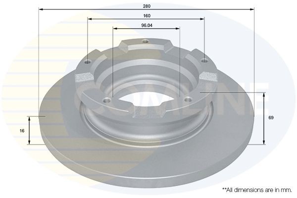 Brake Disc Rear Solid Fits Ford Transit Transit Tourneo COMLINE ADC1241