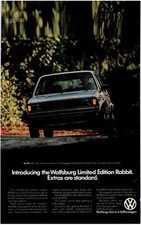 VW Rabbit Wolfsburg Edition Vintage Magazine Print Ad 8x10"