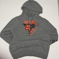 Y2K Fox Racing Hoodie with orange/black fox head logoSize L