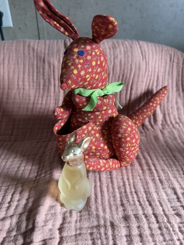 Avon Kangaroo Two Stuffed Animal & Sweet Honesty Perfume Full Bottle W/o Box
