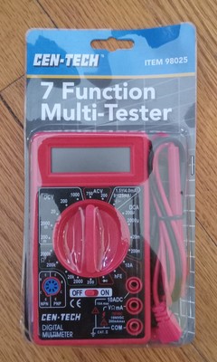 Cen-Tech 7 Function Digital Multimeter Tester Multi-tester NIB AC/DC volt. 98025