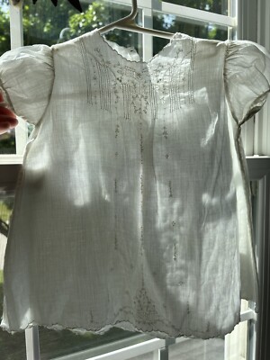 Vintage White Baby's Dress Handmade in the Philippines White