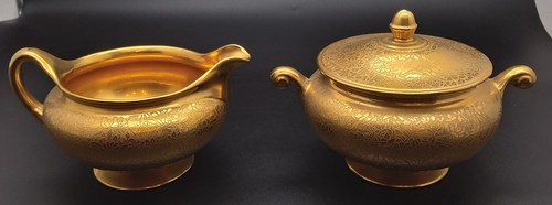 Vintage Wheeling Dekorieren Gold Milchkännchen, Zucker, Schmuck Geschirr, Salze & Paprika - Bild 5 von 12