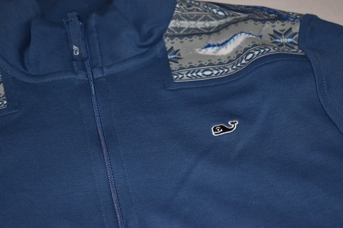 NWT Vineyard Vines Moonshine Marlin Blue 1/4 Zip Sweater Sherp Boys L(16) $70 - Picture 2 of 9