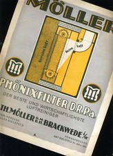 "´K & TH  MÖLLER Phönixfilter BRACKWEDE"  historischer Reklameprospekt 1921 