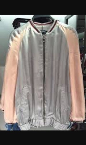 ZARA GREY NUDE TWO TONE BOMBER JACKET 