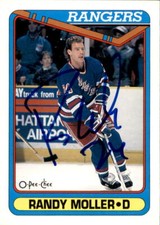 Randy Moller Signed Auto 1990-91 O-Pee-Chee card New York Rangers
