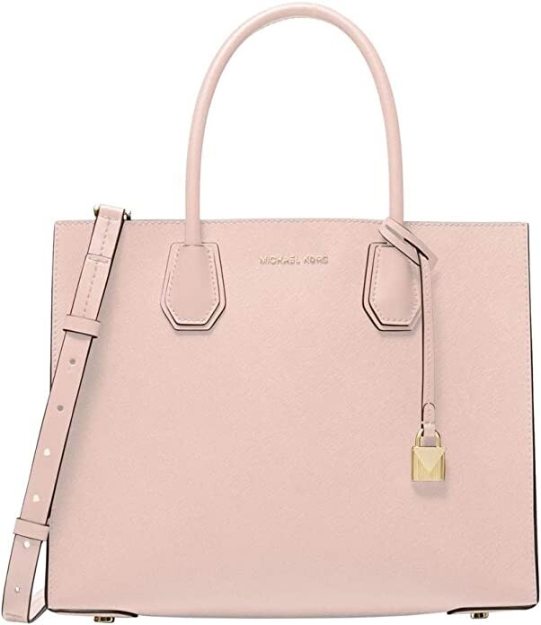 Michael Kors Large Blush Saffiano Mercer Pebble Leather Tote
