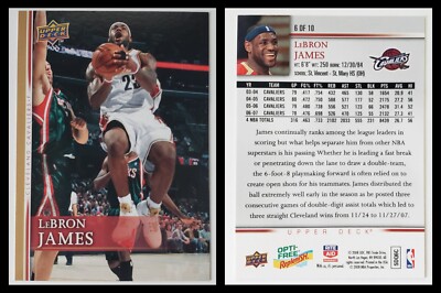 2008 Upper Deck LeBron James #23 Trading Card (#6/10) Cleveland Cavaliers NBA C