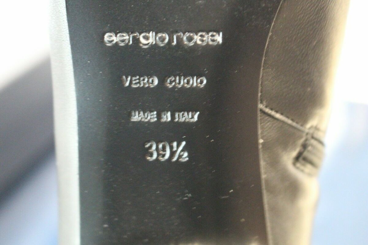 Sergio Rossi Scarpe Donna Over The Knee Black Leather Silver Sergio Rossi Scarpe Donna Over The Knee Black Leather Silver