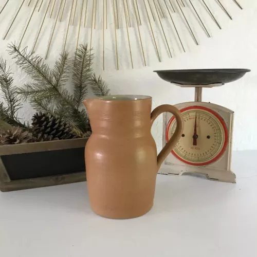 6⚜️ Berry Sandstone Pitcher Handmade Made in France Vintage Height 19 Cm