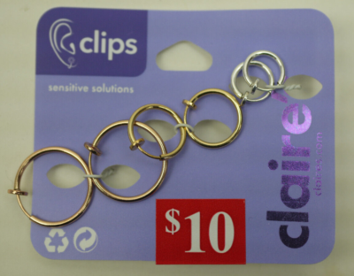 Clip Earrings Claire's Silver Hoops Drop Earrings Crystal