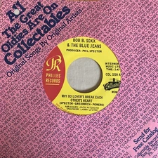 Bob B. Soxx 45 Why Do Lovers Break Each Other's Hearts NEW reissue unplayed gold