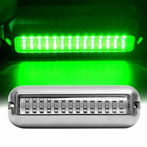 2x Green 42LED Underwater Boat Marine Transom Light 316 Stainless Steel Pontoon - Picture 3 of 12