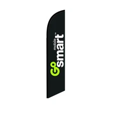 Go Smart Mobile Black Swooper Flutter Feather Flag | 3ft W x 11.5ft Tall