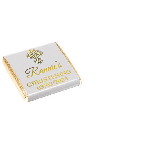 Personalised Chocolate Christening Baptism Favours Neapolitan Silver Gold Foils - Picture 2 of 20