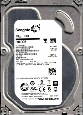 ST3000VN000, 1HJ166-500, SC60, WU, W6A0 SEAGATE SATA 3TB 16113 | eBay