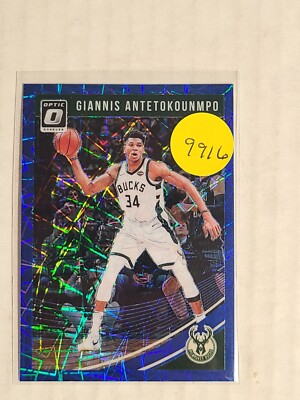 2018-19 Donruss Optic Giannis Antetokounmpo Blue Velocity Prizm