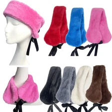 Thick Coldproof Headband Winter Fleece Ear Protection Scarf Lace-up Hairband DIY