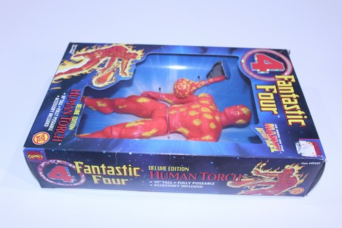 1994 Fantastic Four Human Torch Deluxe Edit VTG Action Figure Toy Biz New Sealed - Picture 4 of 12