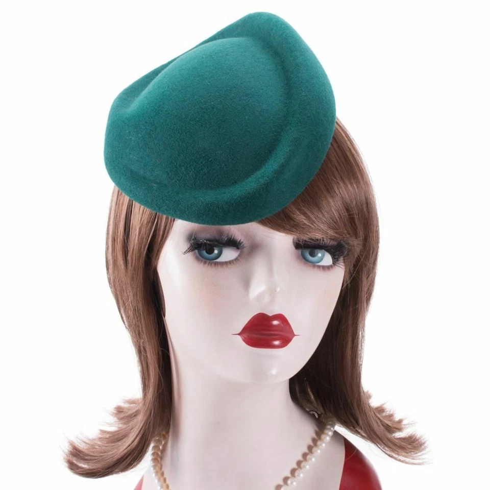 1шт шерсти войлока таблетки шляпы платье Fascinators вечеринки шляпа женщин свадьбы головной убор Ac - Изображение 2 из 4