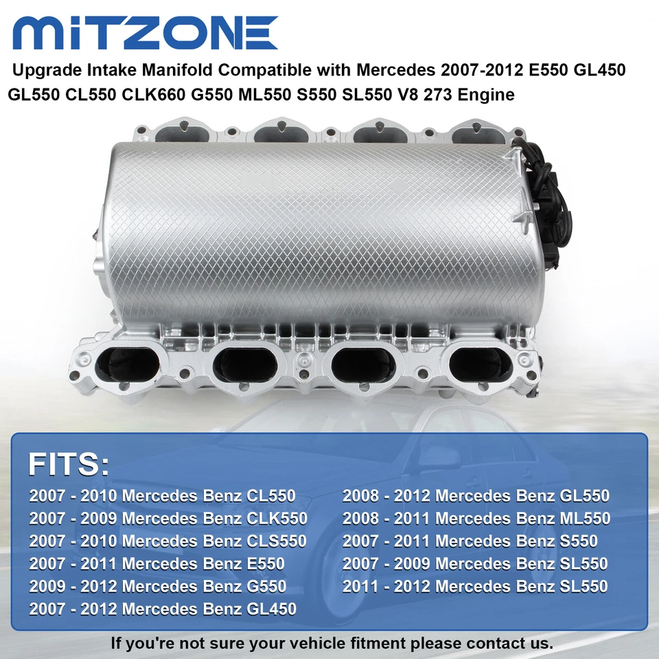 Intake Manifold Assembly for Mercedes E550 GL450 CL550 CLK550 G550 S550 SL550 V8 - Image 2 of 4
