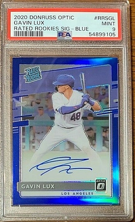 2020 Panini Optic #RRSGL Gavin Lux Rookie Signature Blue PSA 9 POP 3 none higher