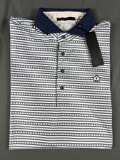 Greyson Golf Shirt Polo Sleeve Logo Path Less Traveled Print Large White 118