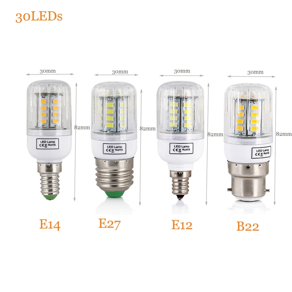 E27 E14 E12 B22 LED Corn Bulb 5730 SMD Light Corn Lamp Incandescent 20W - 160W - Image 4 of 4