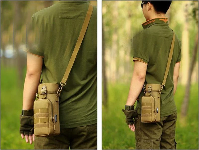 Bolsa de botella de agua táctica militar para exteriores con sistema Molle Foto 3 de 4