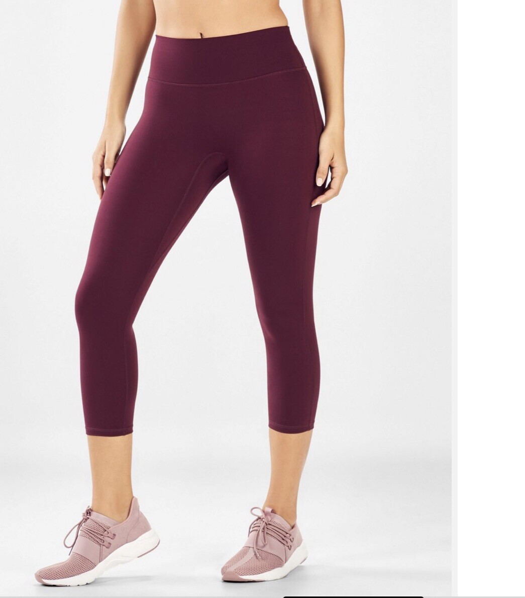 Fabletics Trinity Pocket Legging XS Burgundy Capr… - image 2