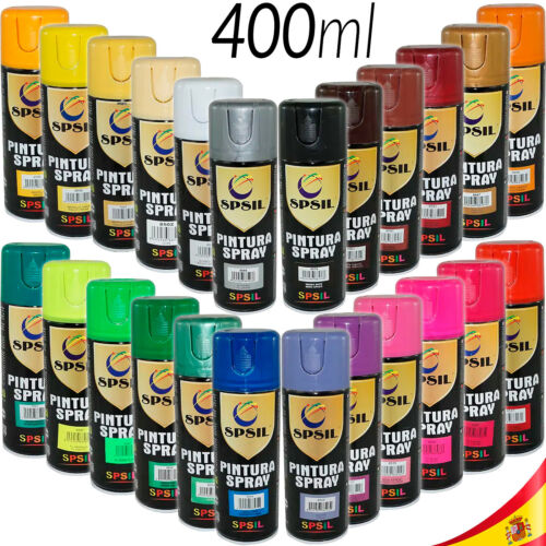 Pintura Spray Multicolores 400ml SPSIL Aerosol Coches Pared Madera Piedra Metal - Imagen 1 de 64
