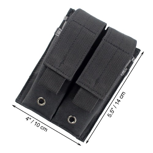 US Stock Tactical MOLLE Handgun Double Magazine Pouch Holder Holster Tool Pouch - Picture 9 of 15