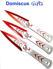 9" NEW! AEROBLADES 3 Pc. Red SCORPION Throwing KNIVES Throw Knife Set Blades