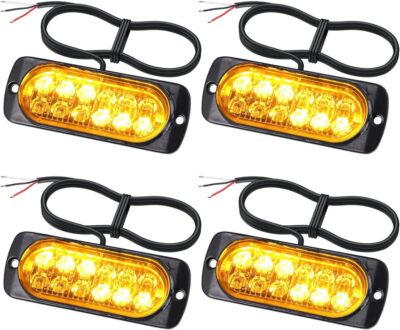 4 Stk 12V/24V LED Auto KFZ Frontblitzer Blitzlicht Warnleuchte LKW Strobe Licht