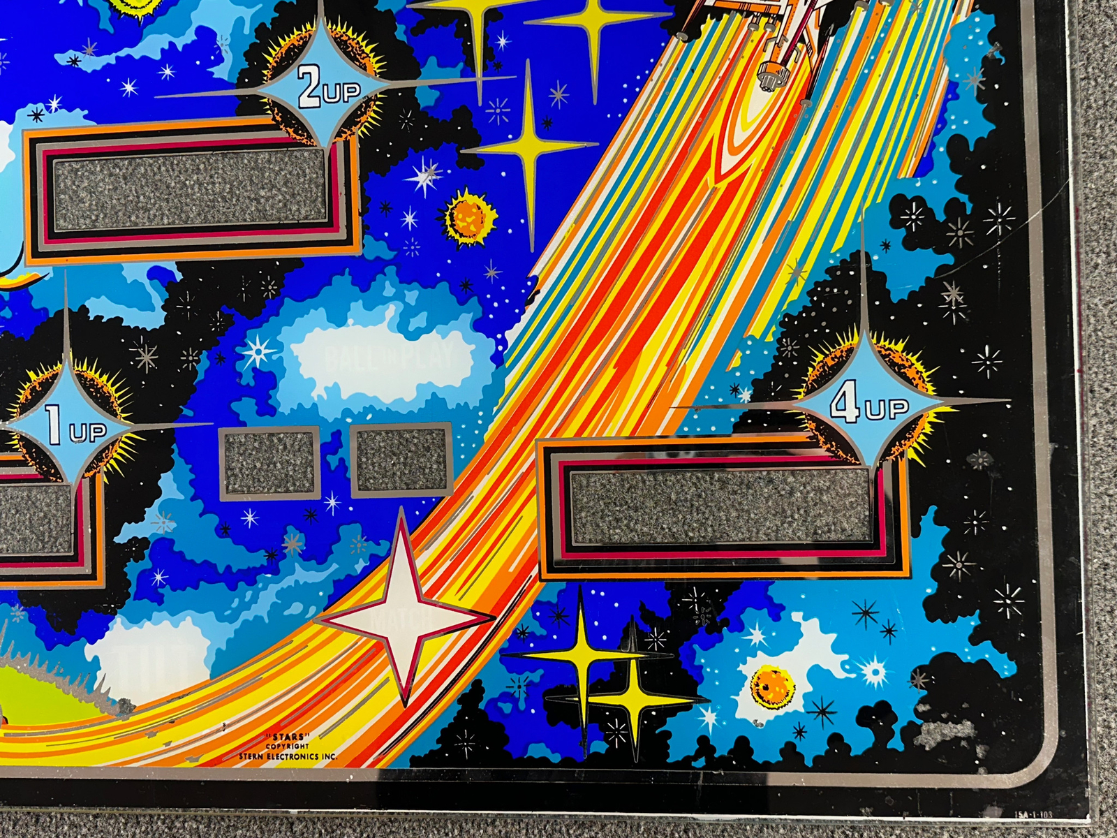 Stern Stars Pinball Machine Game Backglass ORIGINAL NOS eBay