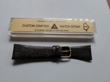 JB Champion Vintage NOS Unused Dark Brown Leather Watch Band Gold 7/8 22mm 22.2
