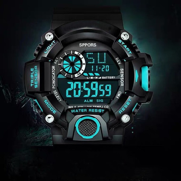Reloj Deportivo Digital Impermeable para Hombre, Táctico Militar con Retroiluminación LED 5