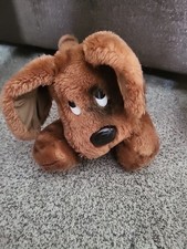 Vintage Puppy Dog Graphics International Plush Stuffed Animal Sad Eyes Brown '83