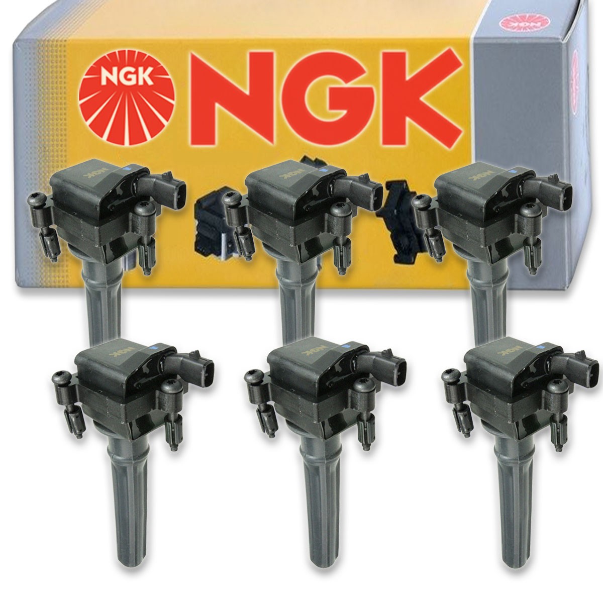6 pcs NGK Ignition Coil for 2001-2002 Chrysler Prowler 3.5L V6 - Spark Plug bc