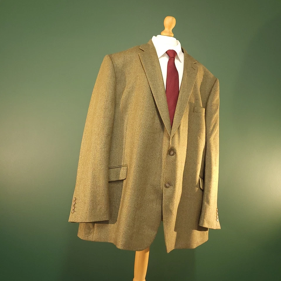 Brook Taverner Tweed Suit Set Men 54R (50X31) Brown Check Notch Lapel 2 Piece - Image 2 of 4