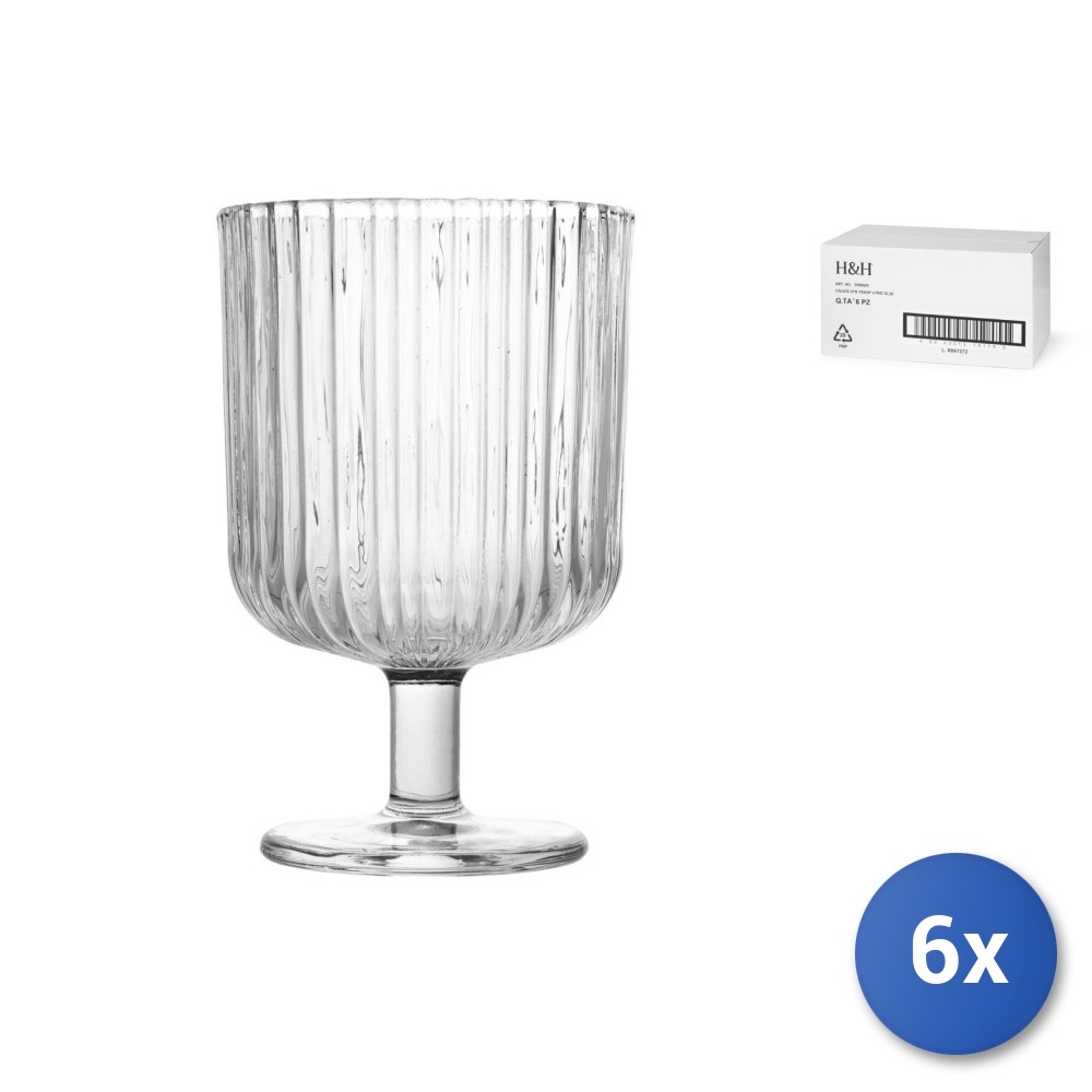 6X H&H Lyric Transparent Glass Goblets CL260