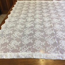 Pretty lace curtain panel with small floral flowers ivory color 55x54 wide