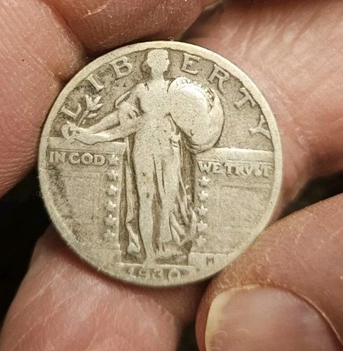 1930 Standing Liberty Quarter 90% Silver – VG Condition – Full Date Visible