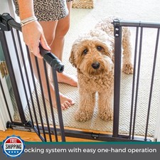 MyPet Windsor Arch Hold-Open and Auto-Close Pressure-Mount Pet Gate: Heavy-Du...